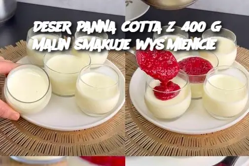 Deser panna cotta z 400 g malin smakuje wyśmienicie